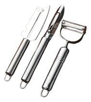 Kit 3 Peças Descascador Aço Inox Cozinha Utensílios Legumes, Frutas Escama Peixe Queijo Kit 3 Peças Descascador Aço Inox Cozinha Utensílios Legumes, Frutas Escama Peixe Queijo