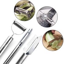 Kit 3 Peças Descascadores Aço Inox Cozinha Utensílios