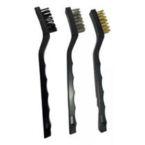 Kit 3 peças escovas de aço com cabo de plástico - Mtx 8402