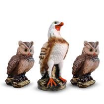 Kit 3 Peças Estátua Águia Gavião e Coruja Espanta Pombos Gesso 36 cm - Varias Variedades Kit 3 Peças Estátua Águia Gavião e Coruja Espanta Pombos Gesso 36 cm - Varias Variedades