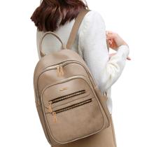 Kit 3 Peças Feminino Mochila Média de Costas Bolsas Transversa Compartimento Antifurto Semi Impermeavel Moda Blogueira