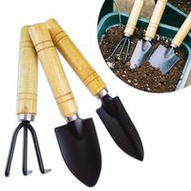 Kit 3 Peças Ferramentas Jardinagem Jardim Horta Pá Ancinho Kit 3 Peças Ferramentas Jardinagem Jardim Horta Pá Ancinho