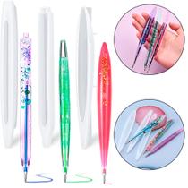Kit 3 Peças Forma Molde Silicone Caneta Resina Artesanato Kit 3 Peças Forma Molde Silicone Caneta Resina Artesanato