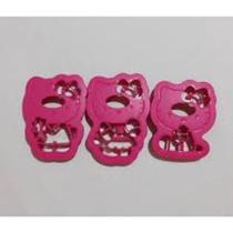 KIT 3 Peças Forminhas Para Biscoito Hello Kitty Tupperware