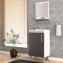 Kit 3 Peças Gabinete de Banheiro 45cm com Espelho e Lavatório