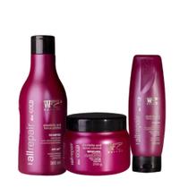 Kit 3 Peças Hidratação Cabelos Com Química e Progressiva Alisamento Relaxamento All Repair WF 850ml