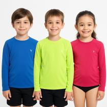 Kit 3 Peças Infanto Juvenil Camisetas com Proteção Solar 50+ e Térmica
