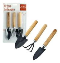 Kit 3 Peças Jardinagem Tings Ferro + Cabo De Madeira - Casa