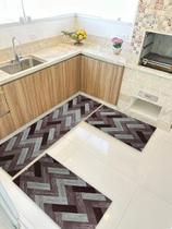 Kit 3 peças Jogo Cozinha Passadeira Manta Vinilico Laminado