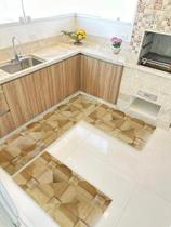 Kit 3 Peças Jogo Cozinha Passadeira Manta Vinilico Laminado