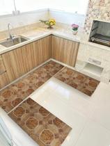 Kit 3 Peças Jogo Cozinha Passadeira Manta Vinilico Laminado