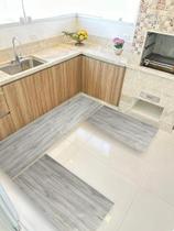 Kit 3 Peças Jogo Cozinha Passadeira Manta Vinilico Laminado