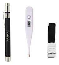Kit 3 Peças Lanterna Bioland Termometro Axilar Digital G-Tech Garrote Elástico PAMED Kit 3 Peças Lanterna Bioland Termometro Axilar Digital G-Tech Garrote Elástico PAMED
