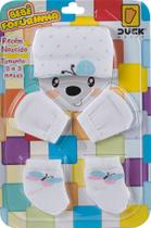 Kit 3 peças Luva + Touca + Meia para Bebê Recém Nascido Fofurinha BORBOLETA BRANCO 0 a 3 meses