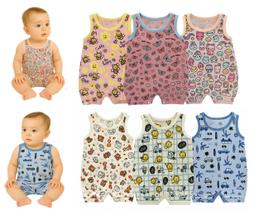 Kit 3 Peças Macacão Bebe Menino Menina Algodão Roupa Malha