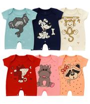 Kit 3 Peças Macacão Bebe Menino Menina Roupa Algodão Suedine