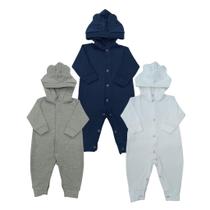 KIT 3 PEÇAS Macacões Bebê Orelhinha Unissex