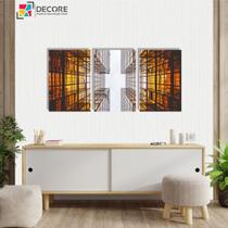 Kit 3 Peças Mdf Quadro Decorativo Arquitetura Edifícios