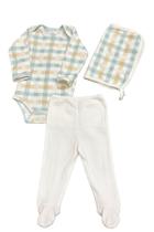 Kit 3 Peças Mimoso Baby Body Calça e Toalha de Boca Kit 3 Peças Mimoso Baby Body Calça e Toalha de Boca