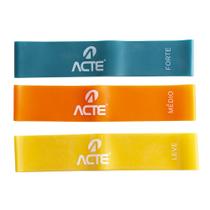 Kit 3 Peças Mini Band, 3 Intensidades (Amarelo, Laranja e Azul) T71 - Acte Sports