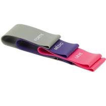 Kit 3 Peças Mini Band, 3 Intensidades, Rosa, Roxo e Cinza, T71-R, Acte Sports