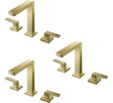 Kit 3 Peças Misturador Banheiro Mesa Docol Stilo Ouro Polido