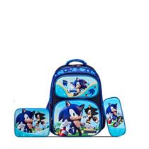 Kit 3 Peças Mochila Escolar Infantil 3 D ( Mochila rodinha + Lancheira + Estojo )- Menino - Menina