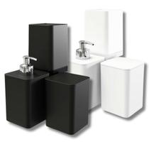 Kit 3 Peças Para Banheiro Com Dispenser Sabonete Porta Escova e Porta Algodão Smile Plástico Stolf Kit 3 Peças Para Banheiro Com Dispenser Sabonete Porta Escova e Porta Algodão Smile Plástico Stolf