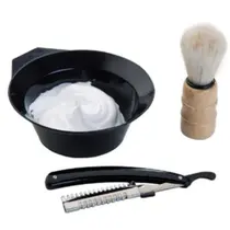 Kit 3 Peças Para Barbear Barba Navalhete Pincel Tigela Homem C01 Kit 3 Peças Para Barbear Barba Navalhete Pincel Tigela Homem C01