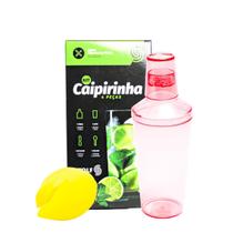 Kit 3 peças para Caipirinha com Espremedor e Copo Agitador