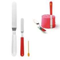 Kit 3 peças para Confeitar Colher Espátula Niveladora Chefn