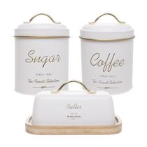 Kit 3 Peças Porta Café Açúcar e Manteigueira Wolff Olina