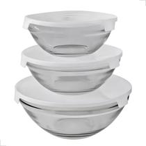 Kit 3 Peças - Potes Vasilhas Vidro Tampa Marmita Fitnnes Kit 3 Peças - Potes Vasilhas Vidro Tampa Marmita Fitnnes