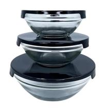 Kit 3 Peças - Potes Vasilhas Vidro Tampa Marmita Fitnnes Kit 3 Peças - Potes Vasilhas Vidro Tampa Marmita Fitnnes