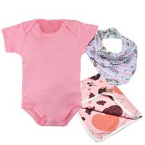 Kit 3 Peças Presente Saída De Maternidade Body Bandana Manta Kit 3 Peças Presente Saída De Maternidade Body Bandana Manta