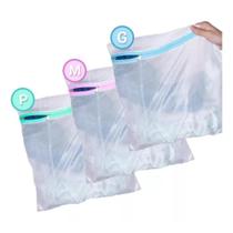 Kit 3 Peças Protetor Para Lavar Roupas Com Zíper P M G