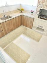 Kit 3 Peças PS Jogo Tapete Cozinha Largo 0,66 Antiderrapante Kit 3 Peças PS Jogo Tapete Cozinha Largo 0,66 Antiderrapante