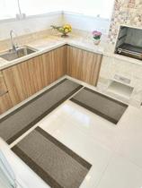 Kit 3 Peças Ps Jogo Tapete Cozinha Largo 0,66 Antiderrapante Kit 3 Peças Ps Jogo Tapete Cozinha Largo 0,66 Antiderrapante