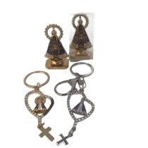 Kit 3 Peças Religiosas Nossa Senhora e Terços Metal Simples