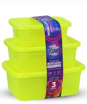 Kit 3 Peças retangulares Potes tipo marmita / armazenamento de alimentos / cozinha / decoração / PMG Kit 3 Peças retangulares Potes tipo marmita / armazenamento de alimentos / cozinha / decoração / PMG