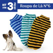 Kit 3 Peças Roupinhas de Lã para Cães Cachorro Pet Nº 6