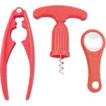 Kit 3 Peças Saca Rolhas Abridor de Potes e Latas Kit 3 Peças Saca Rolhas Abridor de Potes e Latas