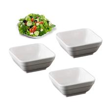 Kit 3 Peças Saladeira de Melamina Branca 20cm