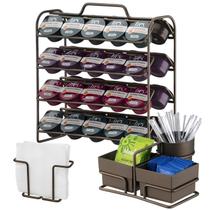 Kit 3 Peças Suporte 40 Cápsulas 3 Corações Porta Sachês Guardanapos Cor Café - Future Kit 3 Peças Suporte 40 Cápsulas 3 Corações Porta Sachês Guardanapos Cor Café - Future