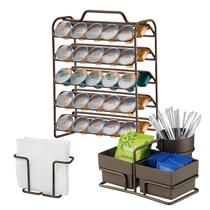 Kit 3 Peças Suporte 50 Cápsulas Nespresso Porta Sachês Guardanapos Cor Café - Future