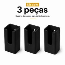 Kit 3 peças Suporte de Parede para Controle Remoto Organizador de Controle para TV Ar-Condicionado e Ventilador Cor:Pret Kit 3 peças Suporte de Parede para Controle Remoto Organizador de Controle para TV Ar-Condicionado e Ventilador Cor:Pret