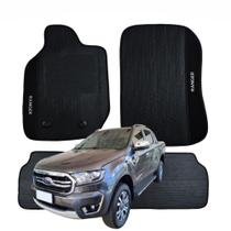 Kit 3 Peças Tapete Antiderrapante Específico Ford Ranger 2013 a 2023 - V5425 Kit 3 Peças Tapete Antiderrapante Específico Ford Ranger 2013 a 2023 - V5425