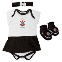 Kit 3 Peças Torcida Baby Body Menina Corinthians - 033B