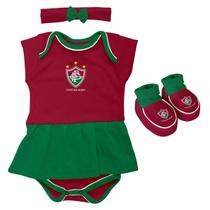 Kit 3 Peças Torcida Baby Body Menina Fluminense - 033B
