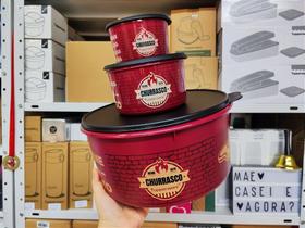 Kit 3 Peças Tupperware Sabor na Brasa - Armazenamento Vermelho